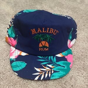 Vintage Malibu Rum Floral Hat. OS.